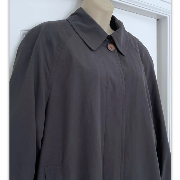 London Fog Black Button Up Trench Coat w/Removable Lining 10 Petite 10P - Picture 2 of 7